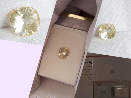 Yellow Sapphire - Cushion - 2.16 ct - AGL certified